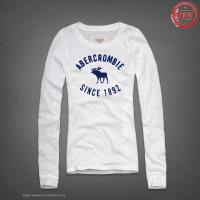 dames abercrombie fitch lang tees since 1892 blauw wit On Sale Outlet ggfip556